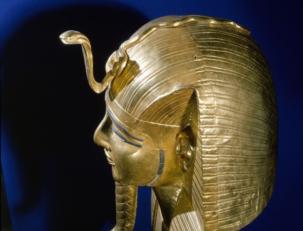 Gold funerary mask from the burial of Psusennes I