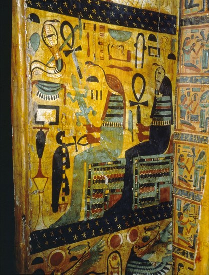 Detail of interior of a coffin