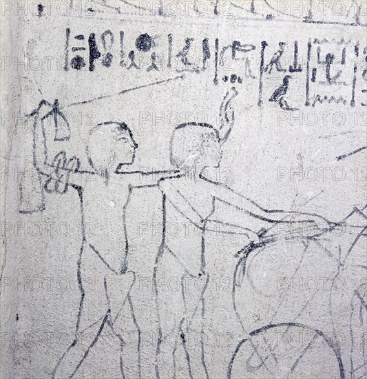 A master sketch on stucco from an Amarna tomb