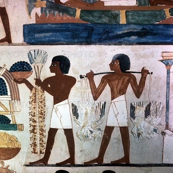 A detail of a painting from the tomb of Nakht