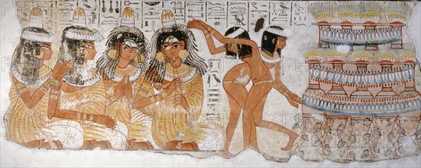 Part of a banquet scene from thetomb of Nebamun