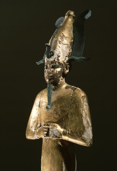 Gilt wood statue of Osiris, god of death, resurrection and fertility