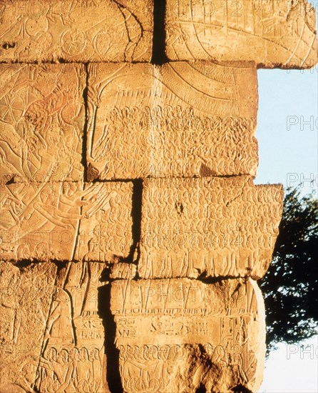 Relief detail from the second Pylon in the Ramesseum depicting the Battle of Kadesh