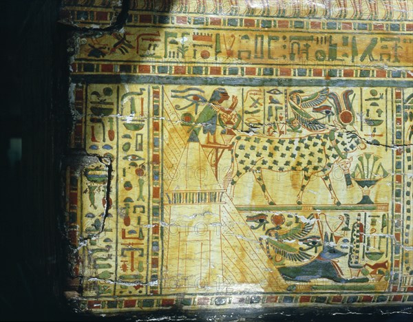 Detail from coffin of Nespawershepi, chief scribe of the Temple of Amun