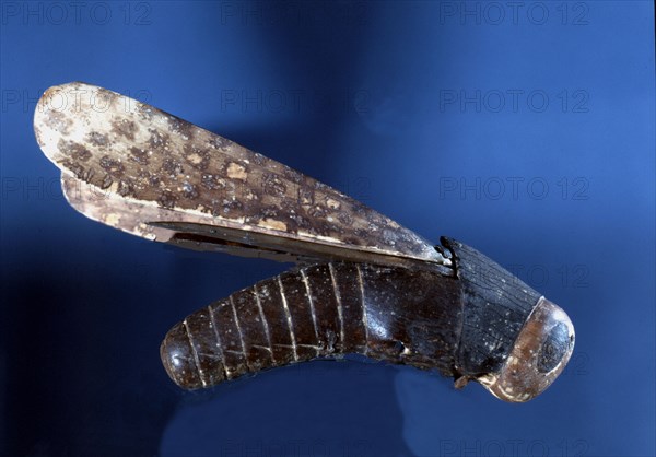 Cosmetic container in the form of a large eyed grasshopper