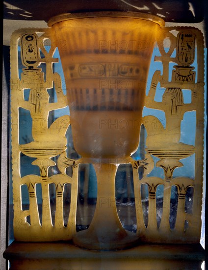 Chalice shaped lamp from the tomb of Tutankhamun