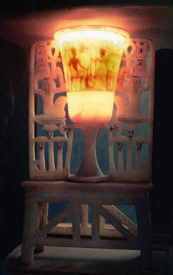 Chalice shaped lamp from the tomb of Tutankhamun