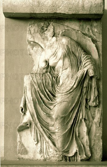 Relief of Nike fastening her sandal from the balustrade of the temple of Athena Nike