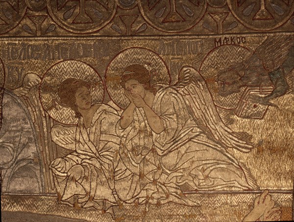 A detail of the Epitaphios of Thessaloniki, which was used in the service of the eucharist