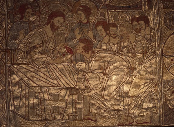 A great work of Byzantine textile art, the Epitaphios of Thessaloniki, which was used in the service of the Eucharist