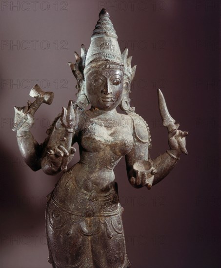 A statue of Kali with four arms