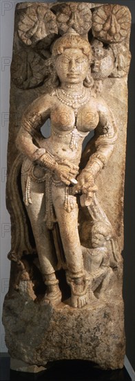 Relief with depiction of a Yakshi, a female divinity