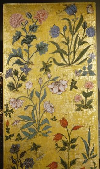 Flowers painted on silk