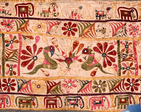 Detail of a hanging which was traditionally made by a mother for the marriage of her daughter