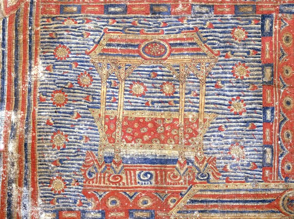 Cloth painting, probably used as curtains beside a temple couch