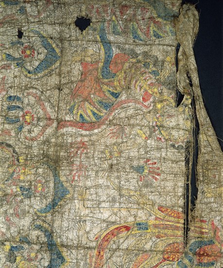 Cloth painting, probably used as curtains beside a temple couch