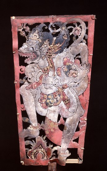Wayang shadow puppet of Hanuman, monkey hero of the ancient Hindu epic, the Ramayana