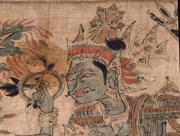 A wayang scroll unwound by the dalang (puppeteer) as he narrates the story, usually a version of Hindu myths or epics