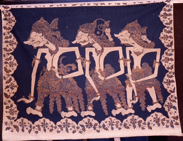 Batiks with wayang (puppet) design