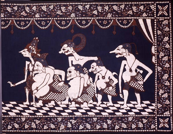 Batiks with wayang (puppet) design