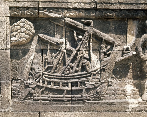 The reliefs on the terraces of Borobudur depict scenes from the life of the Buddha