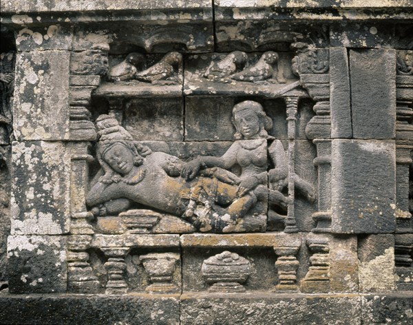 The reliefs on the terraces of Borobudur depict scenes from the life of Buddha