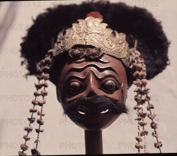 A mask used in wayang wong performances of the Hindu epics, especially the Ramayana