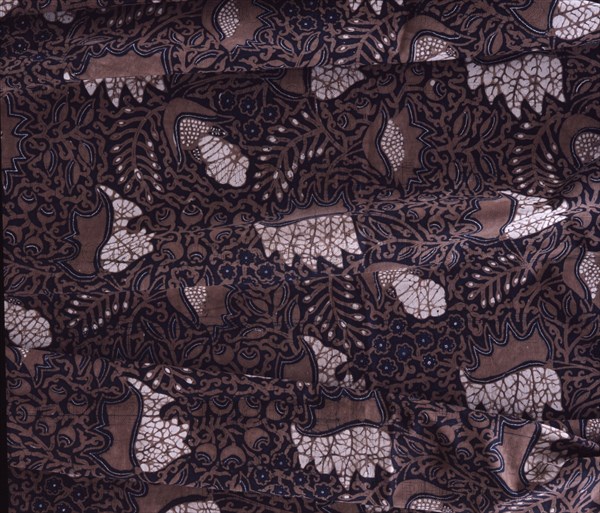 Detail of a batik kain with plant motif