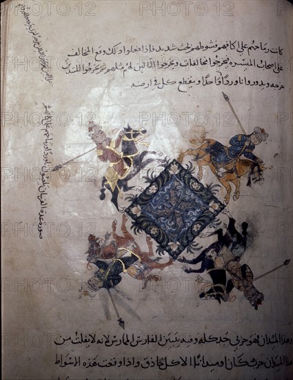 Illustration from Nihayat al Sul, a Mamluk manual on horsemanship