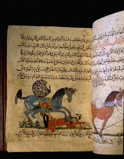 Illustration from Nihayat al Sul, a Mamluk manual on horsemanship