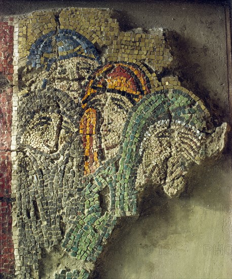 A mosaic of weeping women from the scene of the Deposition in the Baptistry of San Marco, Venice