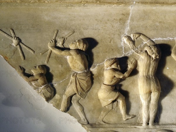 A relief found at Ariccia, south of Rome, which illustrates the celebration of religious rites in Egypt