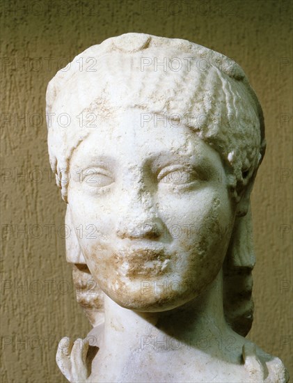 Portrait head of a woman, from Ostia