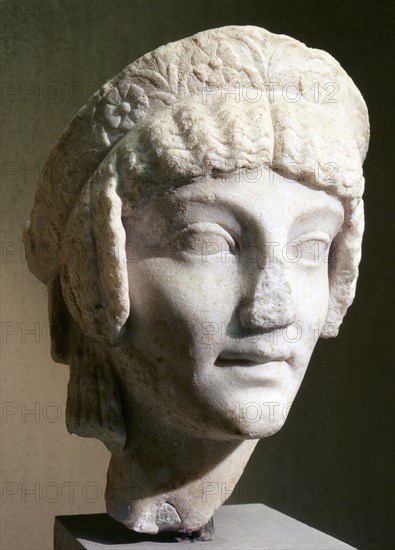 Portrait head of a woman, from Ostia