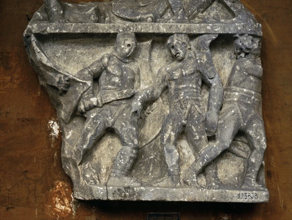 Relief with gladiators