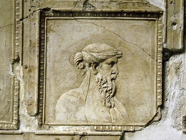 Stucco decoration from a house beneath the Villa Farnesina, Rome, dating from the late 1st century BC