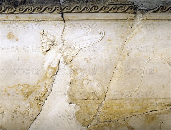 Stucco decoration from a house beneath the Villa Farnesina, Rome, dating from the late 1st century BC