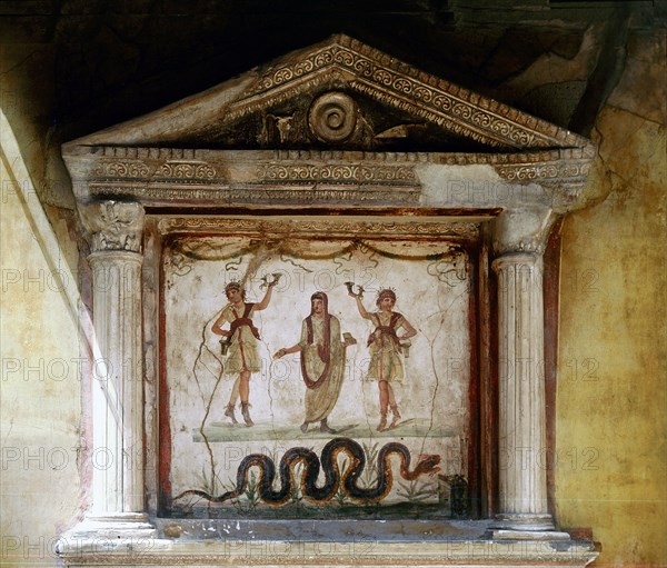 Shrine of the household gods in an atrium of the House of the Vettii