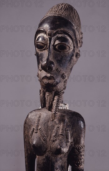 Baule figure sculpture that provided a focus for sacrifice to a bush spirit serving as the familiar of a spirit trance diviner