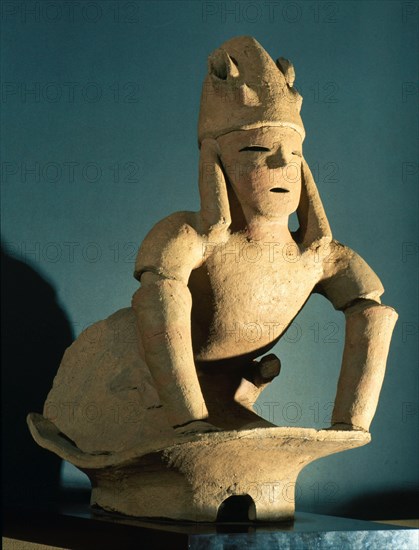Haniwa figure of a kneeling man