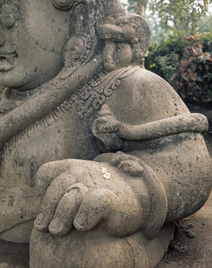 One of the huge stone raksasa demons that protected the temple from evil spirits