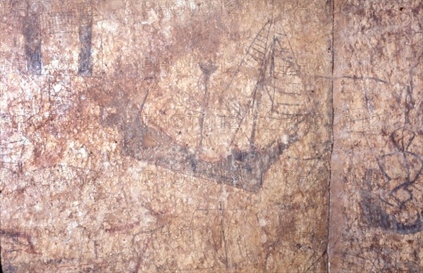 Wall drawings of ships made by Portuguese sailors at Fort Jesus