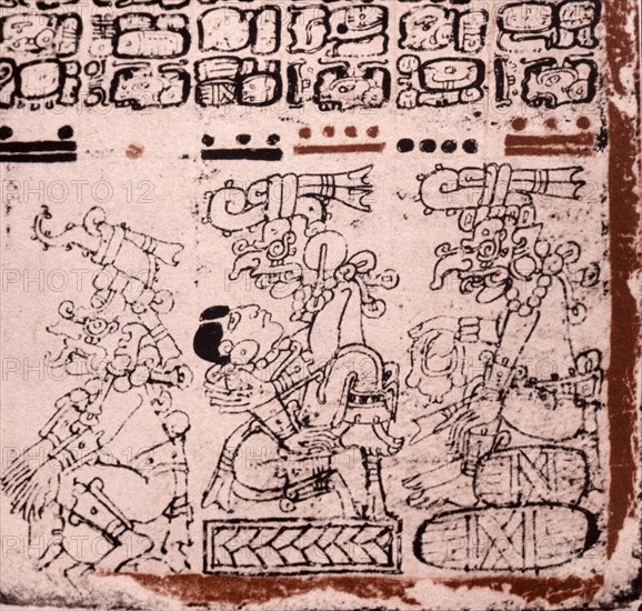 Detail of a page from the codex Troana Cortesianus, also know as the Madrid Codex