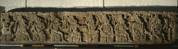 Sculpted bench panel from Temple 11 at Copan