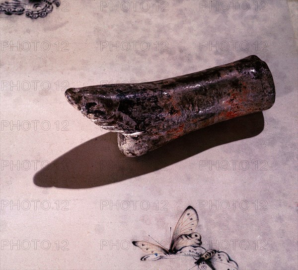 A model of a lily foot, possibly used as a teaching model for the process of binding girls feet with the aim of creating the tiny feet which were considered to be beautiful and erotic