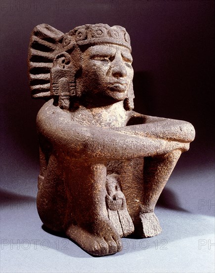 Seated figure of Xiuhtecuhtli, Lord of Fire, who represented the great creator Ometecuhtli and was present in the hearth of every home