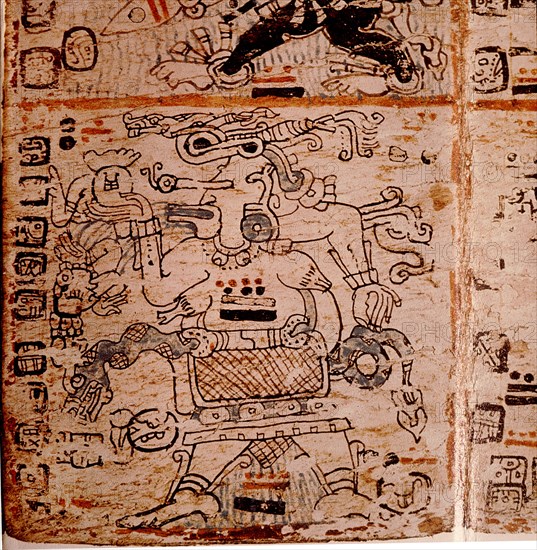 Detail of a page from the codex Troana Cortesianus, also known as the Madrid Codex