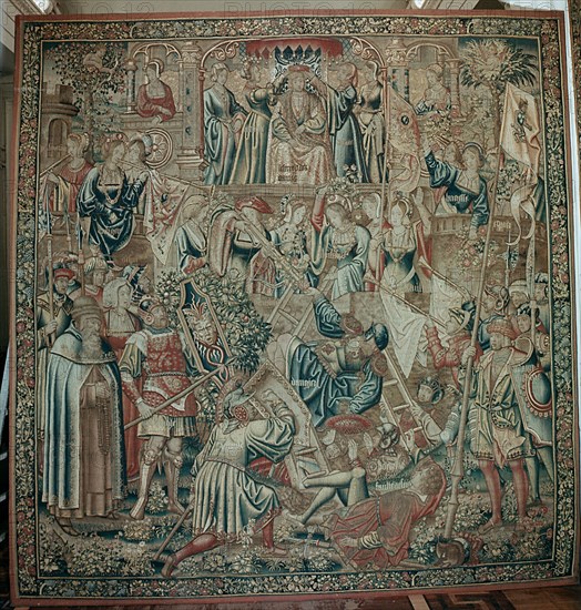 The tapestry The Battle from the series The Romaunt of the Rose