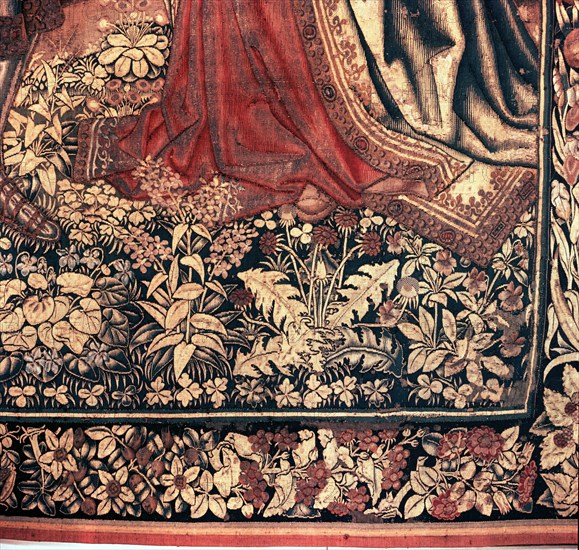 Detail from the tapestry The Triumph of Beatrice from the series The Story of the Swan Knight, the French version of Lohengrin