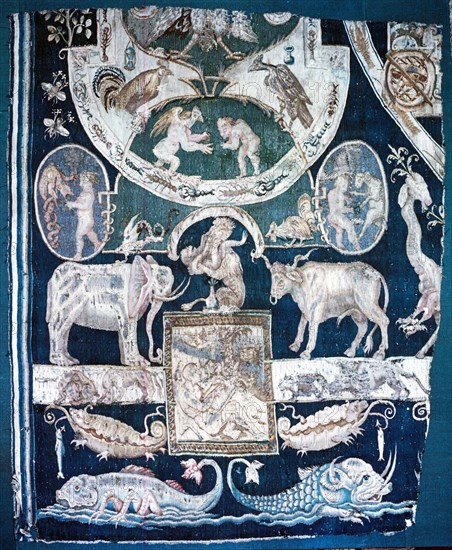 Tapestry with exotic an mythical animals